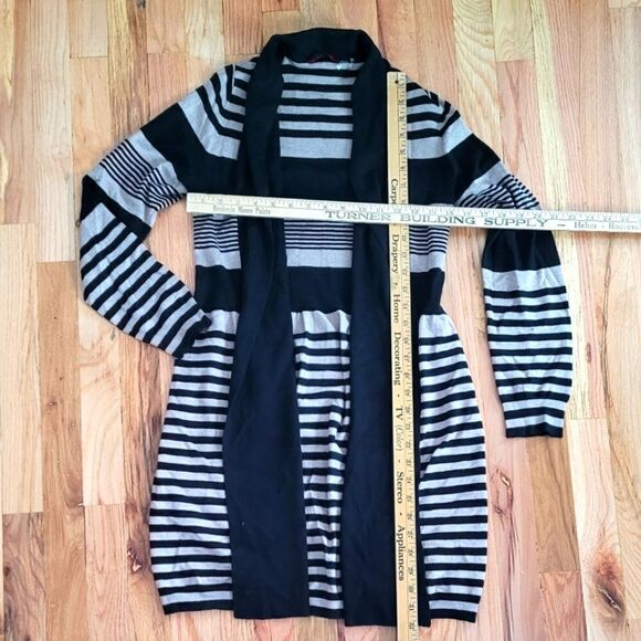 RED Striped Duster Cardigan Sweater Medium - Picture 4 of 4